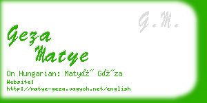geza matye business card